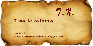 Tuma Nikoletta névjegykártya